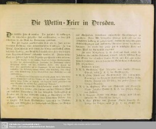 Die Wettin-Feier in Dresden