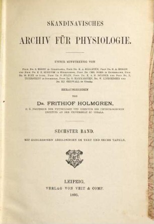 Skandinavisches Archiv für Physiologie. 6. 1895
