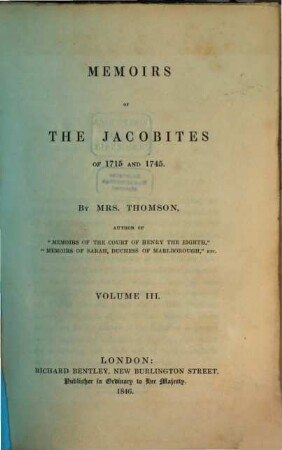 Memoirs of the Jacobites of 1715 and 1745, 3
