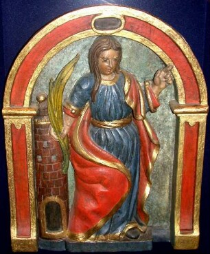 Heilige Barbara mit Turm und Palmenzweig