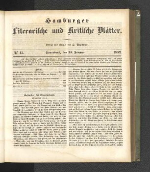 No. 15. 21. Februar 1852
