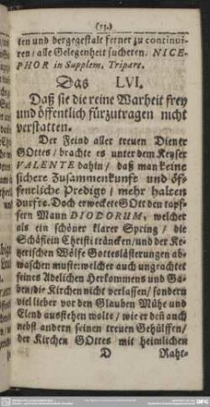 Das LVI. Daß sie die reine Warheit frey und öffentlich fürzutragen nicht verstatten