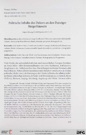 21: Politische Inhalte des Dekors an den Danziger Bürgerhäusern