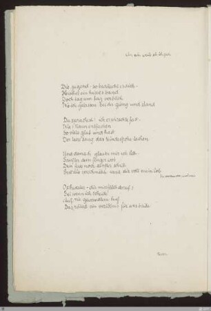 An ein Weib eh ich geh (Die jugend) : [SW II: H12(Pilgerfahrten)]; [SW II, S. 37/112]