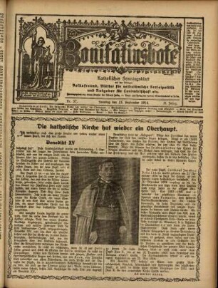 Ausgabe vom Sonntag, den 13. September 1914.