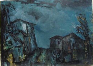 Dorf im Mondlicht