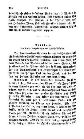 Potsdam, mit seinen Umgebungen und Prachtschlössern