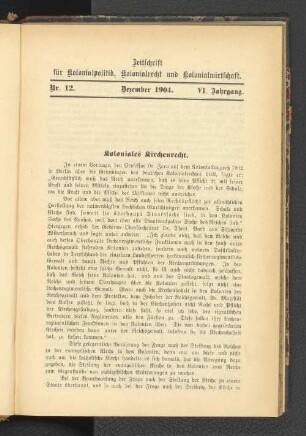 Koloniales Kirchenrecht.