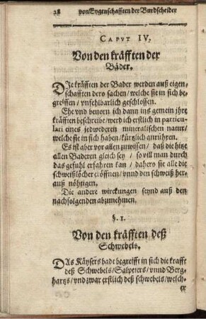Caput IV. Von den kräfften der Bäder