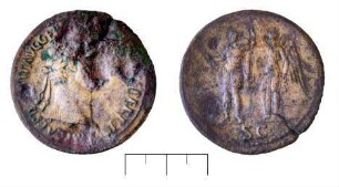 Römische Münze (Sesterz des Domitian)