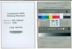 Entnazifizierung Heinrich Lang , geb. 12.09.1889 (Arbeiter)