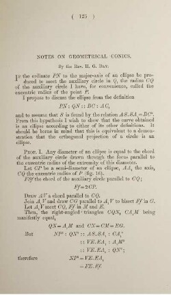 Notes on geometrical conics.