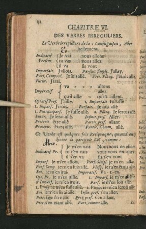 Chapitre VI. Des Verbes irreguliers.
