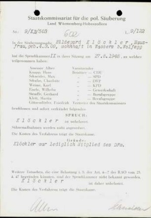 Klöckler, Hildegard