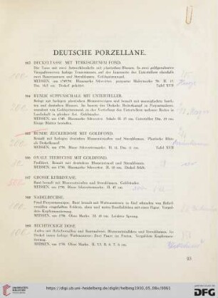 Deutsche Porzellane (Nr. 163-228)