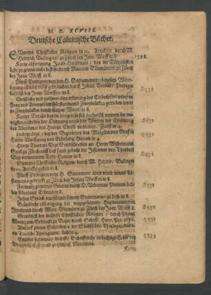 Deutsche Calvinische Bücher.