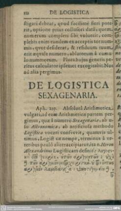 De Logistica Sexagenaria