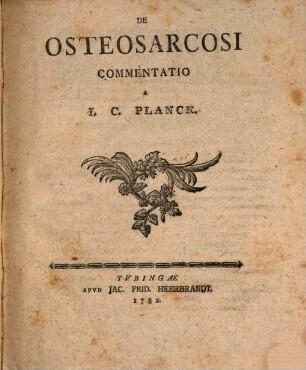 De Osteosarcosi Commentatio