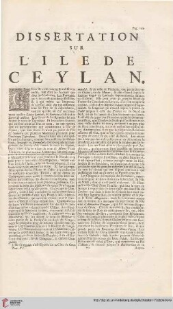 Dissertation sur l'Ile de Ceylan