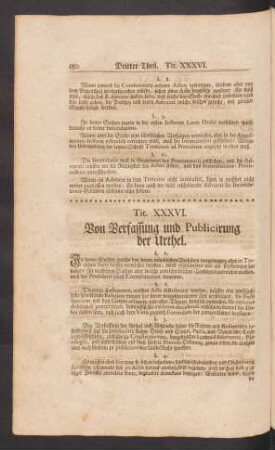 Tit. XXXVI. Von Verfassung und Publicirung der Urthel.
