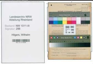 Entnazifizierung Wilhelm Hilgers , geb. 29.01.1888 (Werkmeister)