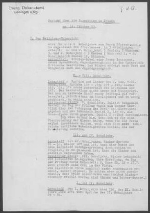 Eybach: Inspektionsbericht 1953