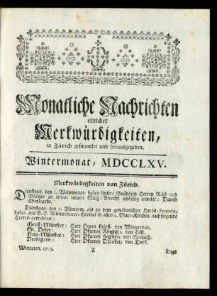Wintermonat, MDCCLXV