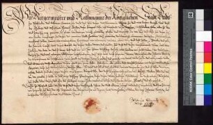 Bürgermeister und Rat der Stadt Bautzen leihen sich von Heinrich Behler, Bürgersohn aus Bautzen, 600 Taler gegen einen jährlichen Zins von sechs Prozent. Ein Nachtrag vermerkt, dass das Darlehen nebst Zinsen am 24. Juni 1606 zurückgezahklt wurde.