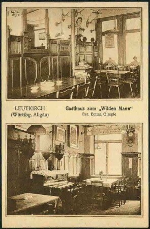 Leutkirch (Württbg. Allgäu) / Gasthaus zum Wilden Mann Bes. Emma Gimple