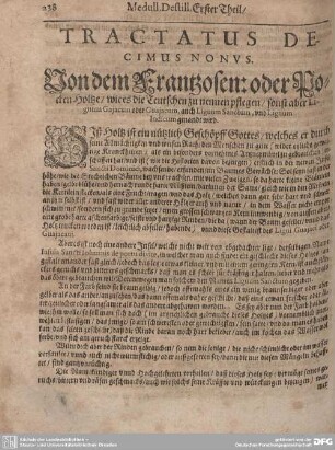 Tractatus Decimus Nonus. Von dem Frantzosen- oder Pocken Holtze.