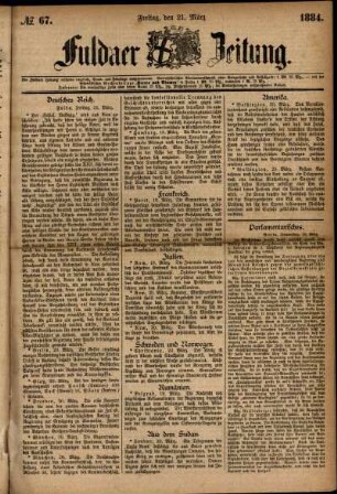 Ausgabe vom Freitag, den 21. März 1884.