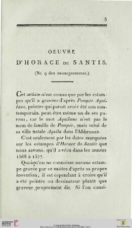 Oeuvre d’Horace de Santis