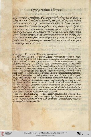 Typographus Lectori