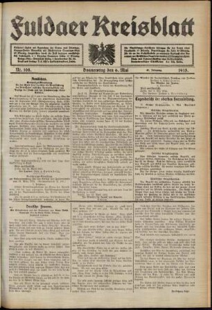 Ausgabe vom Donnerstag, den 06. Mai 1915.
