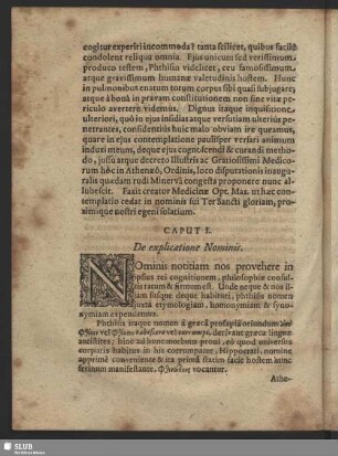 Caput I. De explicatione Nominis
