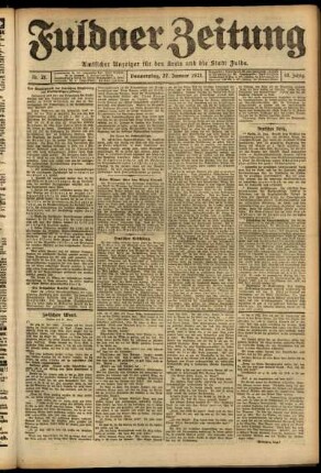 Ausgabe vom Donnerstag, den 27. Januar 1921.