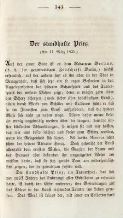 Der standhafte Prinz (Am 11. März 1835.)