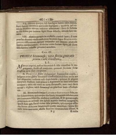 CAP. IV. PRUSSIA bituminosa; vera succini generatio primùm à nobis demonstrata.