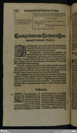 Evangelium am Sechsten Sontag nach Trinitatis, Matth. 5.