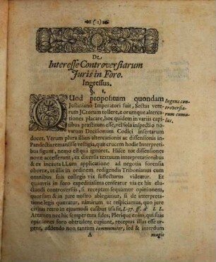 Diss. inaug. interesse controversiarum iuris in foro exhibens