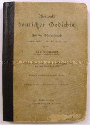 Sammlung deutscher Gedichte für den Schulunterricht