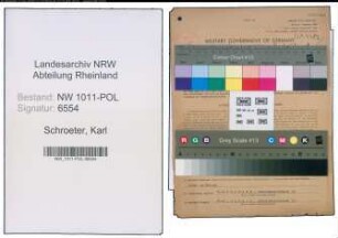 Entnazifizierung Karl Schroeter , geb. 28.04.1899 (Kriminal Sekretaer)