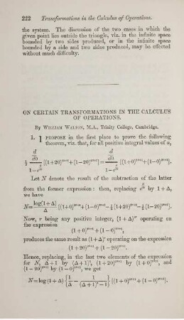 On certain transformations in the calculus of operations.