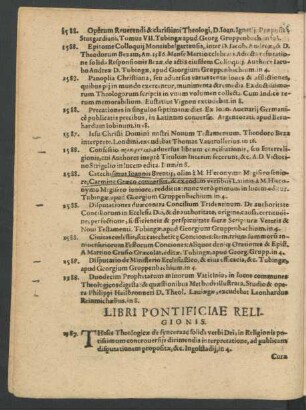 Libri Pontificiae Religionis.