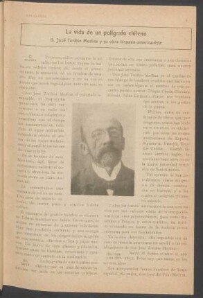 La vida de un polígrafo chileno : D. José Toribio Medina y su obra hispano-americanista