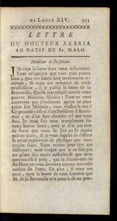 Lettre Du Docteur Akakia Au Natif De St. Malo