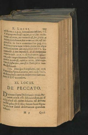 XI. Locus. De Peccato.