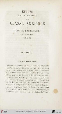 Chapitre I: État des personnes