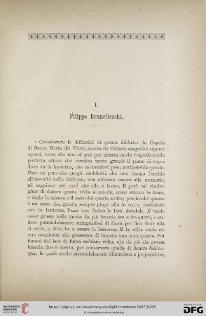 I. Filippo Brunelleschi