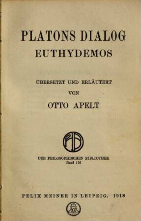 Platons Dialog Euthydemos